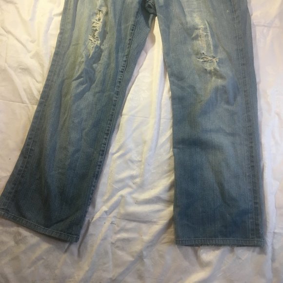 *HOST PICK* 7 FOR ALL MANKIND Standard Straight Distressed Blue Jeans Sz 33 x29 - Picture 7 of 16